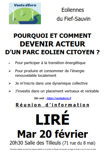 Réunion publique Salle des Tilleuls – Liré, 49530 Orée-d&rsquo;Anjou