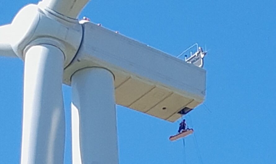 Les pompiers du GRIMP en manœuvre sur nos éoliennes !
